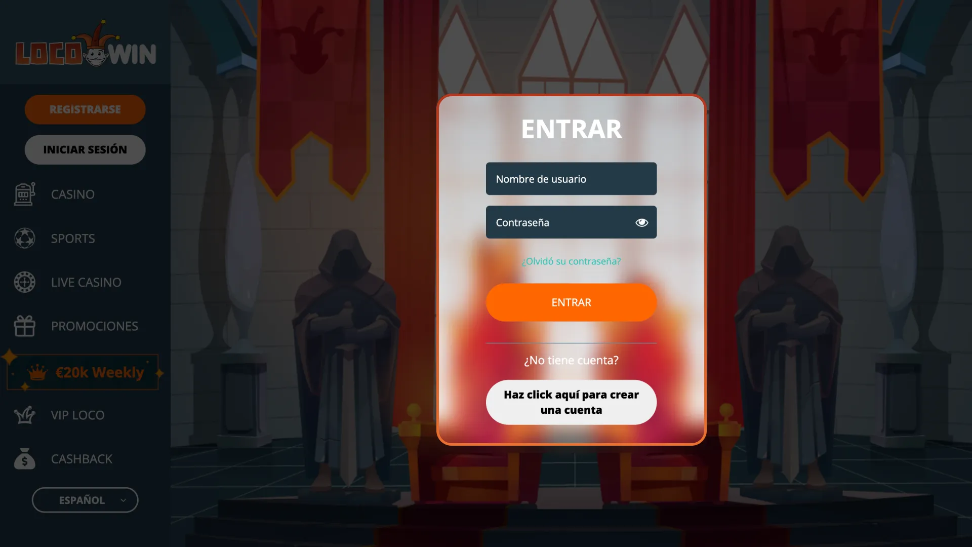 Accede al área de miembros e inicia sesión en tu cuenta en LocoWin.